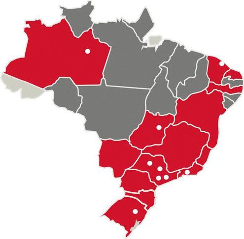 Mapa de localização das Regionais Estados em que as Regionais estão localizadas Criamos a Regional Paulistana voltada especialmente para a cidade de São Paulo.