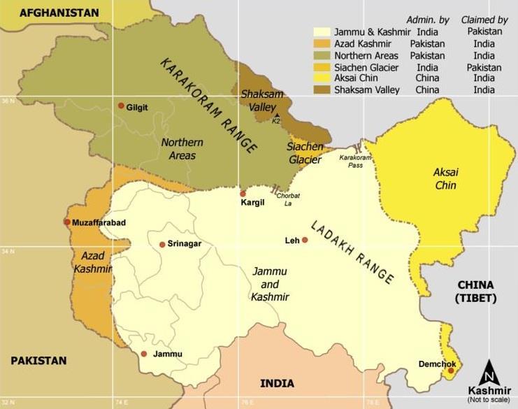 3) ÍNDIA C) TENSÕES GEOPOLÍTICAS NA INDIA Questão da Caxemira Região