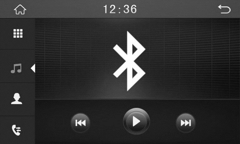Reprodução de Música via Bluetooth Na interface bluetooth você pode controlar o music player: Pausar / reproduzir Anterior Próximo