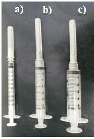 42 Figura 11- Tipos de Seringas utilizadas nos Serviço de Medicina Nuclear, volumes de1, 0 ml (a), 3.0 ml (b) e 5.