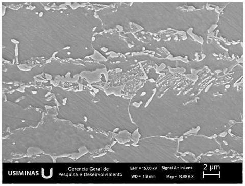 48 FIGURA 30 Aspecto microestrutural característico da amostra do aço DP600 com 1,6 mm de espessura avaliado