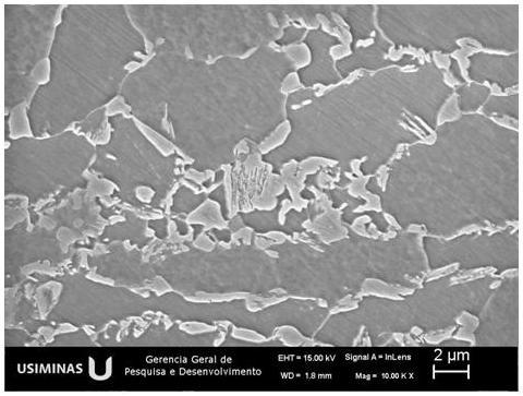 FIGURA 31 Aspecto microestrutural característico da amostra do aço DP600 com 1,8 mm de espessura avaliado