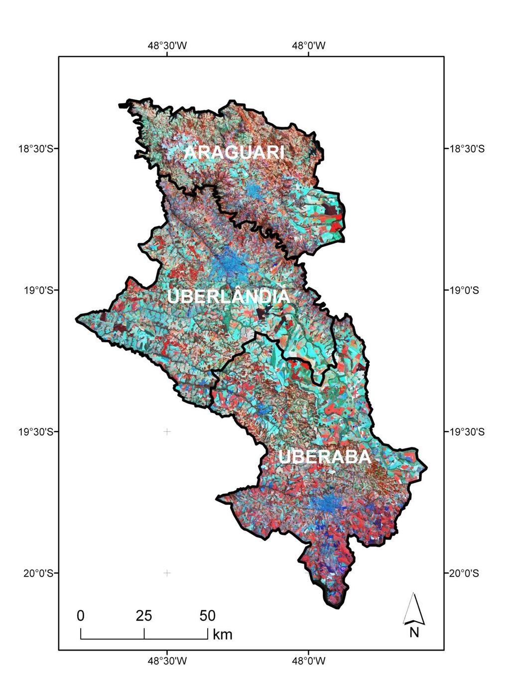 Figura 3. Mosaico de imagens Landsat TM de 2010 da área de estudo.