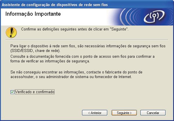 Seleione o SSID que notou pr su ree no psso 19- n págin 20 e, em segui, lique em Seguinte.