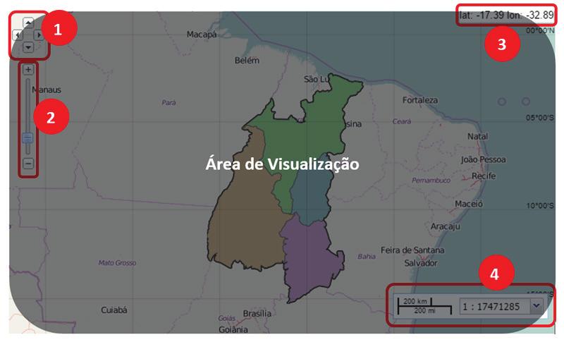 4 Geoweb Matopiba: manual do usuário Figura 3. Componentes da área de visualização.