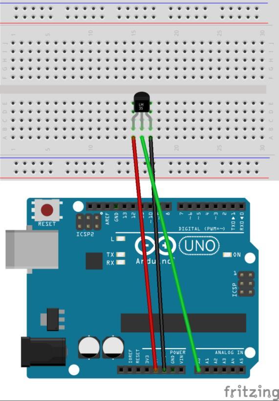 Passo 1: Montagem do circuito (com o LM35) Realize as conexões