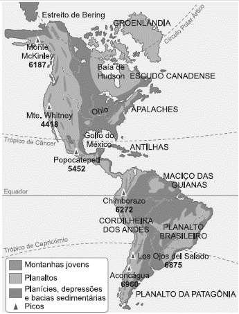 2ª Questão: Compare os dois mapas acima sobre o relevo americano e apresente o que eles ilustram: 3ª Questão: Dos 32 países que iniciaram as disputas da Copa do Mundo de 2014 no Brasil (Copa da