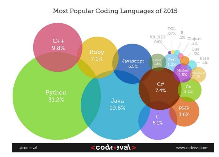 Linguagens de programação Fonte: Comunidade de