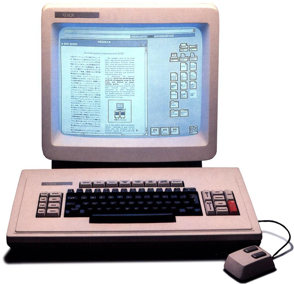 janelas; Manipulação direta: Xerox Star, 1981 Objetos tem propriedades e podem sofre ações; Estilo WIMP: Windows,