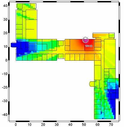 Figs. 4 a 6. As medições da perda por caminho obtidas neste edifício foram realizadas com um sinal CW. A freqüência portadora utilizada foi de 1800 MHz e a potência do transmissor foi de 20 dbm.