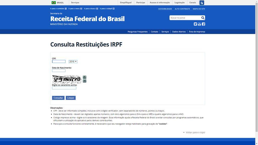 - Se você não declarou Imposto de Renda, siga o exemplo: Entre no site google.