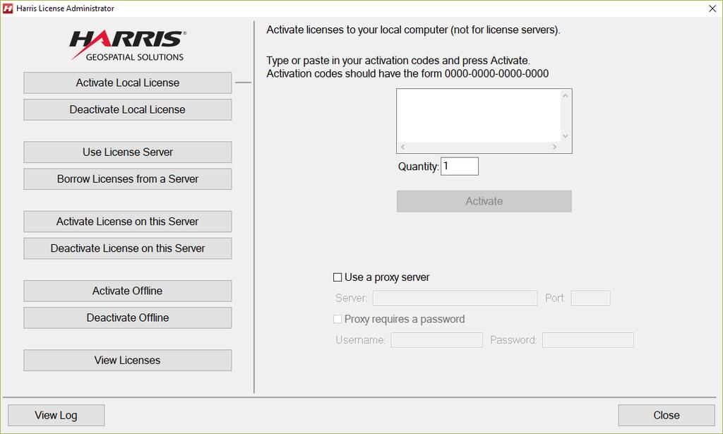 Licenciamento Para licenciar o software, execute o Harris License Administrator através do menu Iniciar do Windows, no grupo de programas ENVI ou IDL.