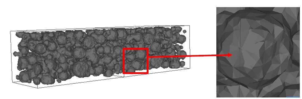 50 Figura 9: Esqueleto de agregado gerado no modelo mesoscópico FONTE: (COMBY-PEIROT et al., 2009) Neste caso, são implementados modelos tridimensionais, onde se estuda o efeito da RAS nas estruturas.