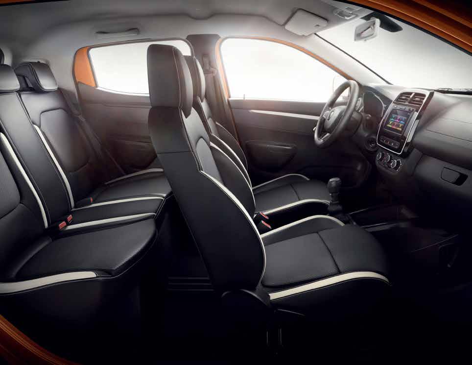 Maior espaço interno da categoria O espaço interno do Renault KWID mistura modernidade e ergonomia na medida certa.