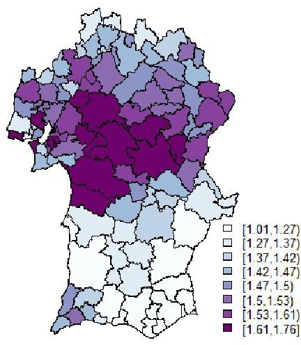 6.6 resultados 119 uma vez que os mapas são indistinguíveis no tocante ao género e período.