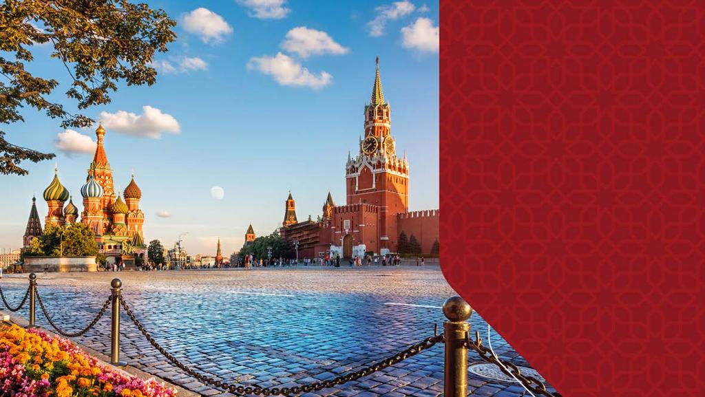 CATEDRAL DE SÃO BASÍLIO E TORRE SPASSKY NA PRAÇA VERMELHA EM MOSCOU Hotel em e /ou Café da manhã Transfer de chegada e saída nas cidades City Tour panorâmico O que inclui o roteiro Torcida Brasil