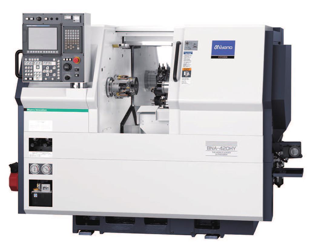 Suas necessidades serão plenamente atendidas com as versões Miyano BNA. Miyano Evolution Centro de Torneamento CNC com 2 Fusos e 1Torre BNA-S Modelo Ø Máx. da Barra Máx.