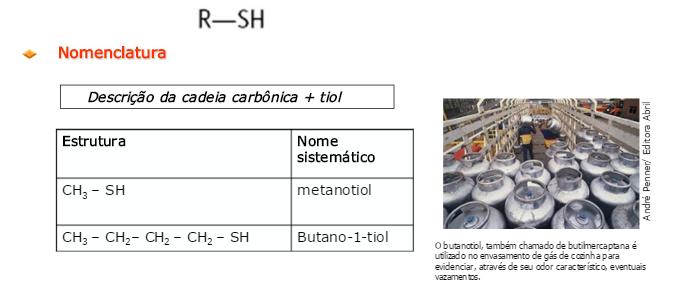 álcool no qual o oxigênio foi substituído por um