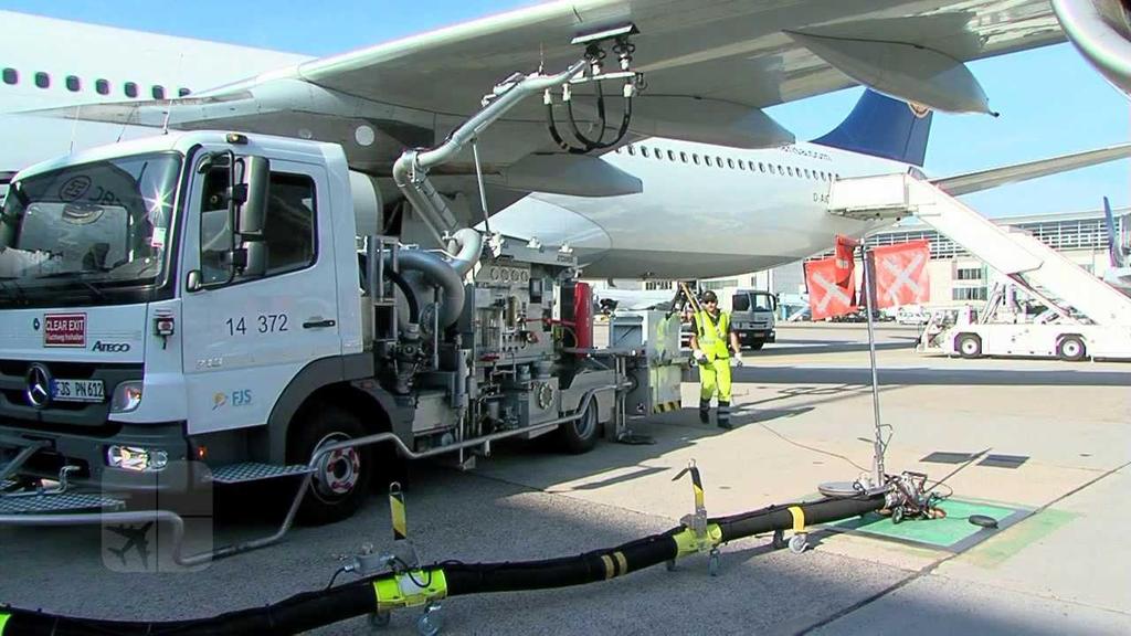 Exemplos de aplicação: Tratamento do motor de um caminhão de abastecimento de aviões no aeroporto de Frankfurt am Main (Alemanha) 1.