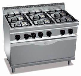 Linha 700 Eco Fogões a Gás Forno FG1 GN 1/1 530 x 325mm EN 600 x 4kW G7F6PW+FG1 G7F6PW+T 3,5kW Forno FE 1 GN 1/1 530 x 325mm EN 600 x G7F6PW+FE1 G7F6PW+FG1 G7F6PW+FE1 1 Porta 105 1 Door 196