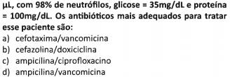 2) Mulher de 32 anos chega ao pronto-socorro com queixas de visão dupla e diminuição importante da acuidade visual. Há 3 semanas começou a apresentar diplopia.