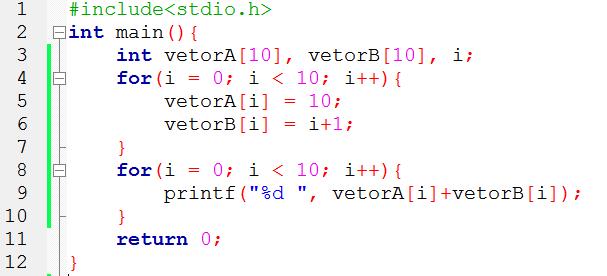 int vet[12], x, y, soma, i; printf("\n Entre com os 12 valores: \n"); for(i=0;i<12;i++){ scanf("%d",&vet[i]); do{ printf("entre com o valor de x: "); scanf("%d",&x); printf("entre