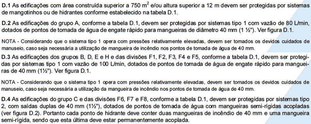 39 Figura 17 Especificações dos itens mencionados na Figura 16 Fonte: (ABNT NBR 13.714, 2000, Anexo D, p 23 e 25).