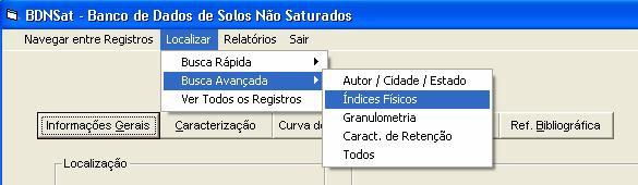 84 6. EXEMPLO DE UTILIZAÇÃO DO BDNSAT O objetivo deste capítulo é ilustrar a utilização do Banco de Dados, a partir das ferramentas e funcionalidades expostas no capítulo anterior.