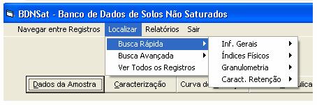 74 Figura 5.5 Menu para Busca Rápida A segunda opção de pesquisa é através da Busca Avançada.
