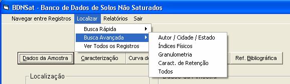 Para melhorar esta ferramenta, as informações foram separadas em grupos de pesquisa, de forma que o usuário possa selecionar um dos grupos de interesse, conforme mostra a Figura 5.6.