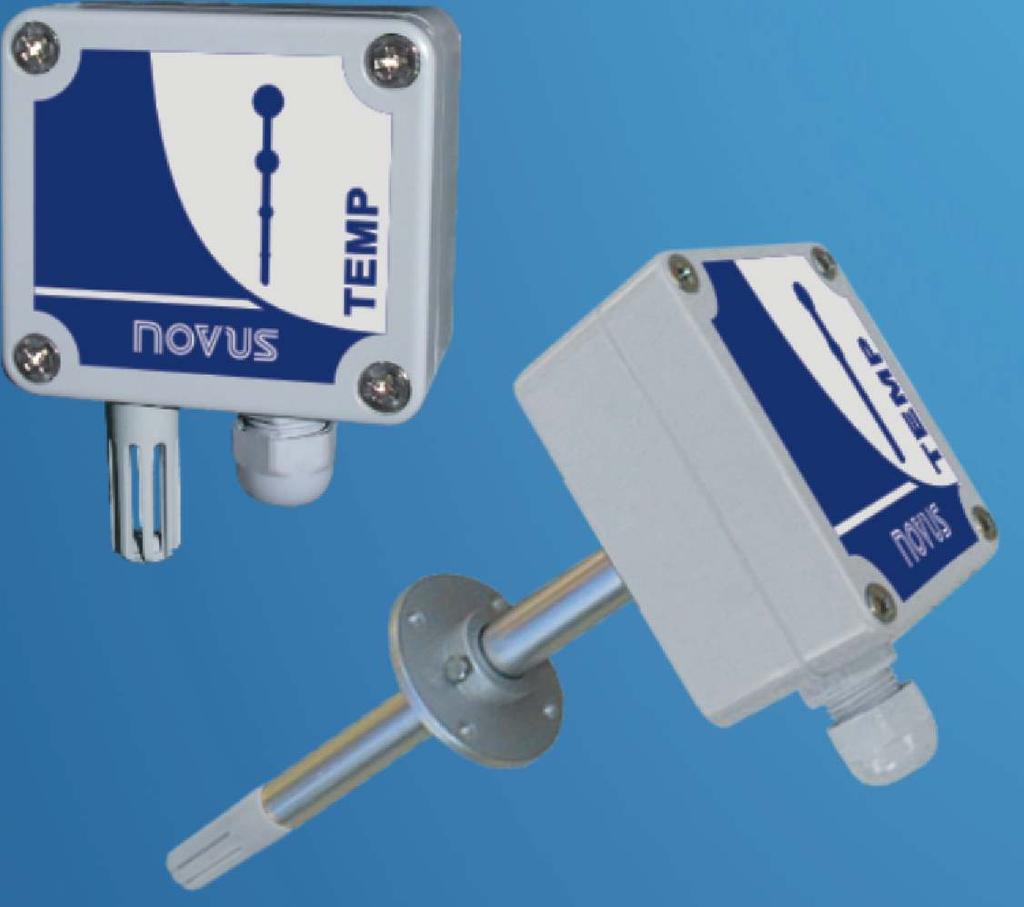 Transmissor de Temperatura e Umidade TEMP-WM & TEMP-DM Os transmissores TEMP-WM e TEMP-DM incorporam sensores de alta precisão e estabilidade para medição de temperatura.