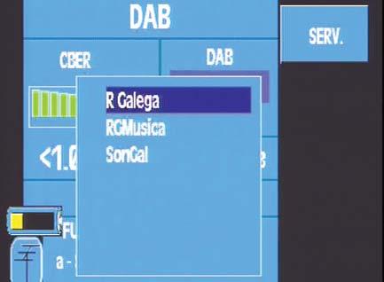 Figure 91.- Selecção de um serviço DAB Para trocar de serviço terá de se utilizar o selector rotativo. Para confirmar a selecção premir.