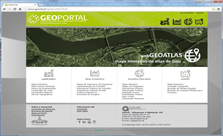 Portal digital de informação geográfica e geoestatística serviços webgeoatlas