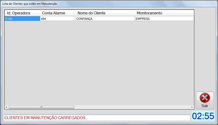 7. Cliente em Manutenção Podemos observar que na tela principal do Terminal de Atendimento, o botão de manutenção teve a quantidade alterada (Figura 7.1.3).