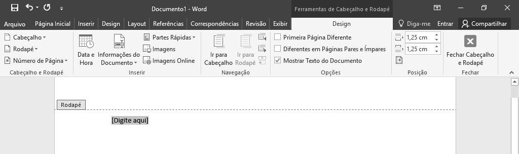 Após o Rodapé ser selecionado, pode-se digitar o texto de rodapé. Ao fechar a caixa, o texto ficará fixo em todo o texto. ADICIONAR UMA NOVA CITAÇÃO E FONTE BIBLIOGRÁFICA.