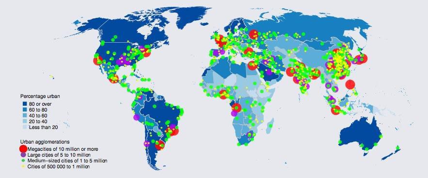 A questão da poluição do ar: megacidades Fonte: Organização das Nações Unidas, ONU (2014) Em 2012, 7 milhões de pessoas morreram prematuramente de doenças causadas pela exposição à