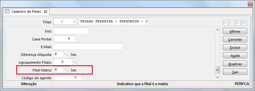 Cadastro, o campo "Calcular faturamento por item de documento fiscal" deve estar igual a S" (Sim): - Na tela F070FCA -