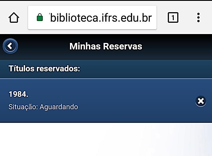 MINHAS RESERVAS Permite o acompanhamento dos materiais que estão reservados em seu nome, verificando a situação da