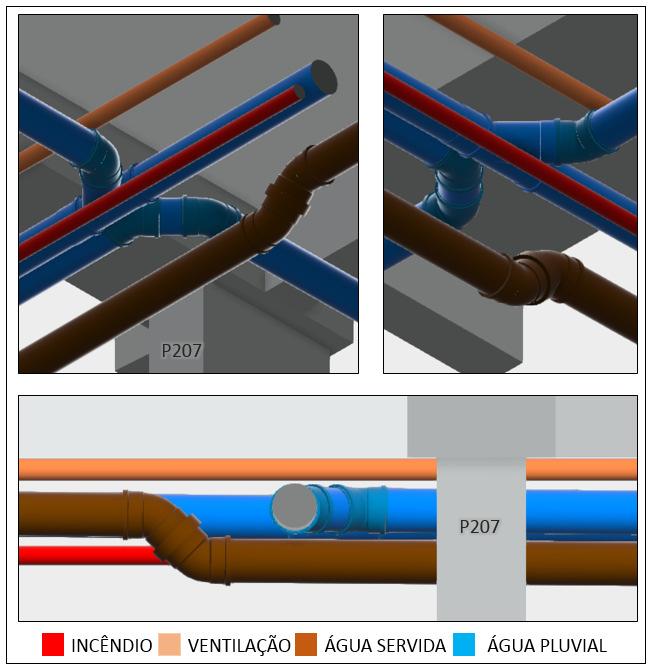 95 Figura 50 Perspectivas do projeto hidráulico do 1º subsolo geradas no aplicativo A360
