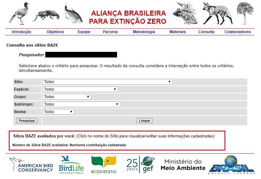ANEXO I - INSTRUÇÕES DE ACESSO E PREENCHIMENTO DA CONSULTA Na página www.biodiversitas.org.