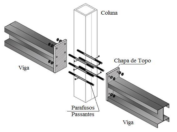 2. Estudo teórico Neste capítulo apresenta-se o modelo da ligação em estudo, seus elementos constituintes e parâmetros geométricos atribuídos a ela.