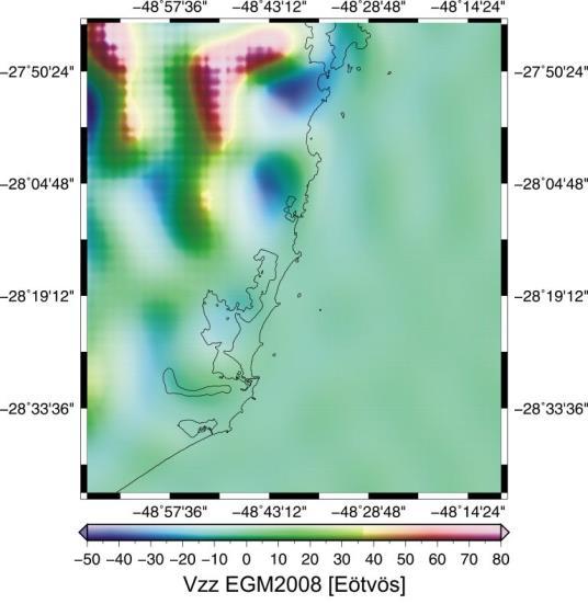 FIGURA 47 - Vzz CALCULADO COM DADOS DTM2006.0 E ALTITUDE FIXA E Vzz DO EGM2008.