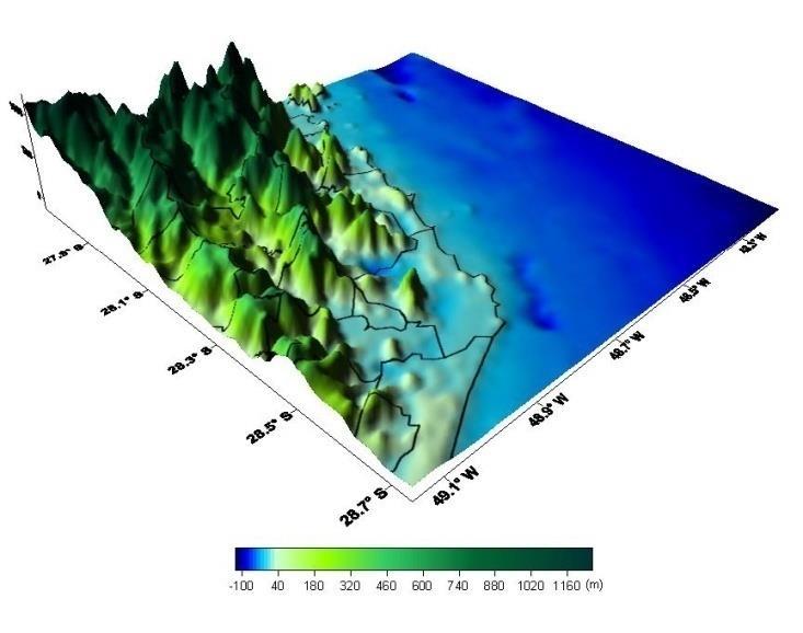 a) GTOPO30 b) DTM2006.0 c) SRTM3 d) SRTM30_PLUS e) ASTER GDEM f) GMRT V2.