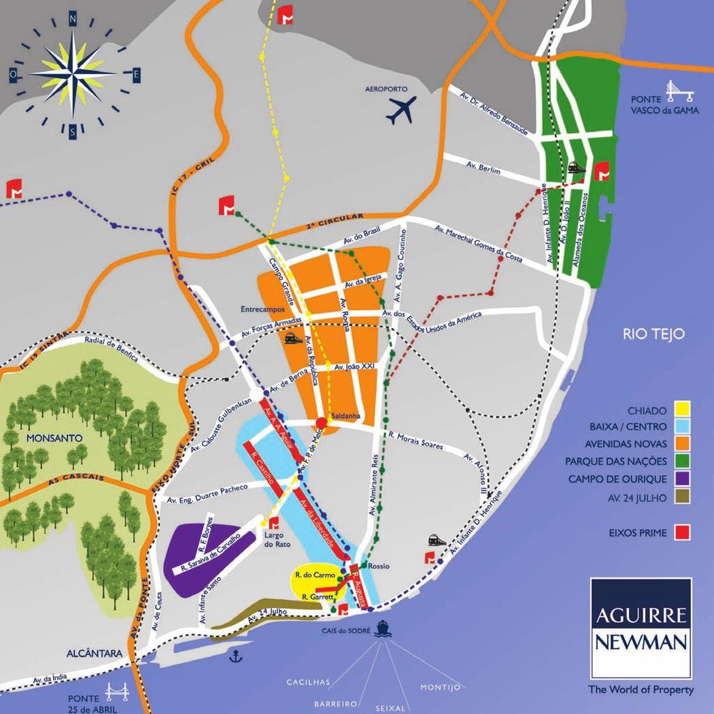 Mapa com a Identificação das Ruas e Eixos Comerciais da cidade de