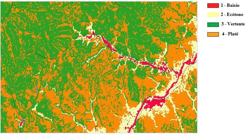 Figura 9 Separação de ambientes na Bacia do rio Xingu 5.4 Calibração do Modelo Após a implementação do modelo, deu-se início ao processo de calibração do MHD-INPE.