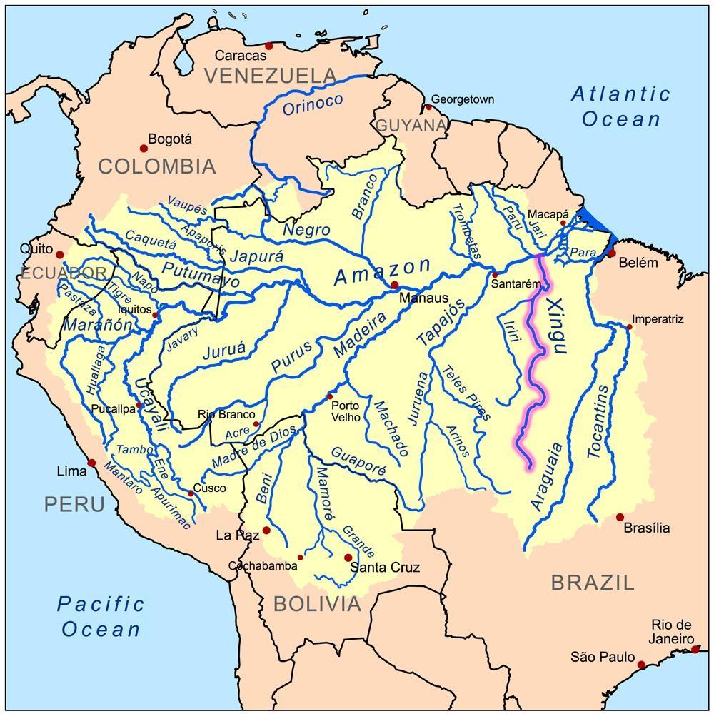 3. BACIA DO RIO XINGU A bacia do rio Xingu possui uma área de drenagem de aproximadamente 531.