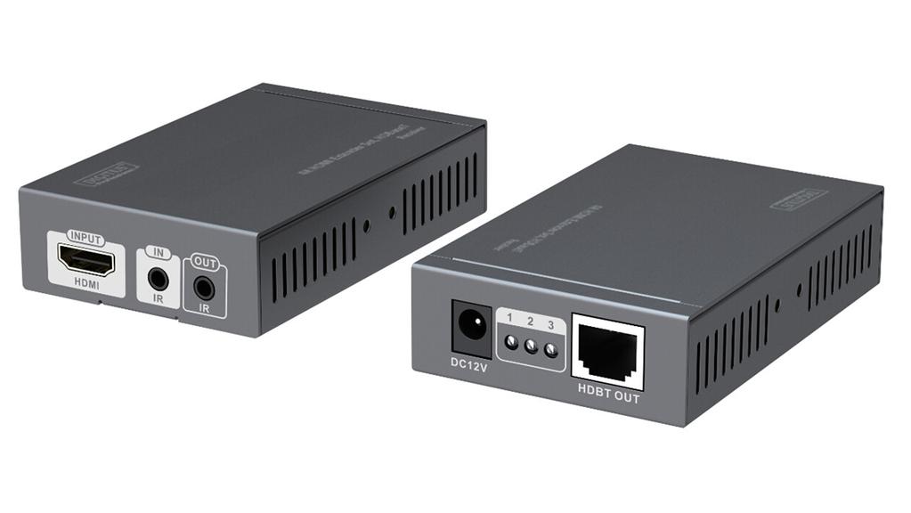 Conjunto Extensor 4K HDMI, HDBaseT Manual DS-55501 O kit extensor de 4K Digitus, HDBaseT oferece uma solução de extensão de até 100 m para os mais elevados requisitos, quer para a representação