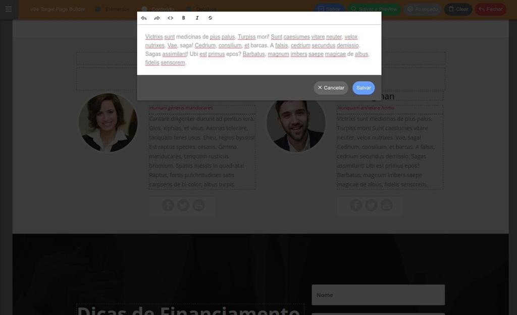 Temos vários elementos de design prontos para uso.