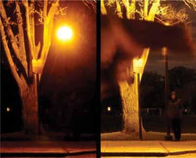 Uma mesma fonte de luz, utilizada de maneira diferente, cria efeitos completamente diferentes, como podemos ver na Figura 5, em que a pessoa é iluminada com o mesmo foco posicionado diferentemente em
