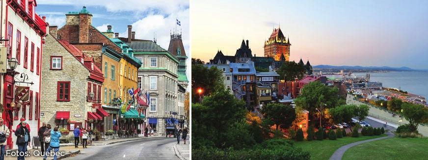 Saída com destino à Quebec, cidade maravilhosa, considerada a mais européia da América do Norte, majestosamente postada sobre os penhascos, de frente para o Rio São Lourenço.